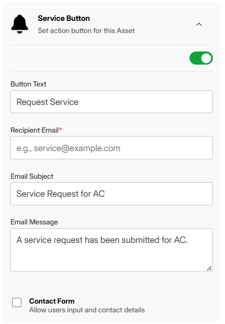 Serviceförfrågningsformulär